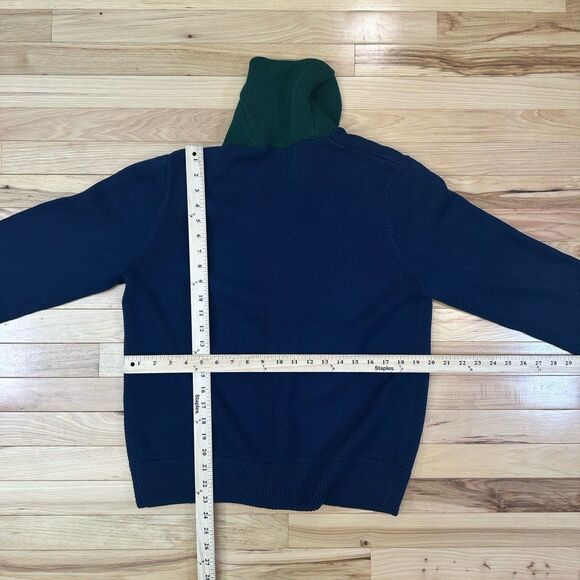 Polo Ralph Lauren Letterman Varsity Cardigan Mens Medium Blue P-Wing Cotton - Picture 4 of 5